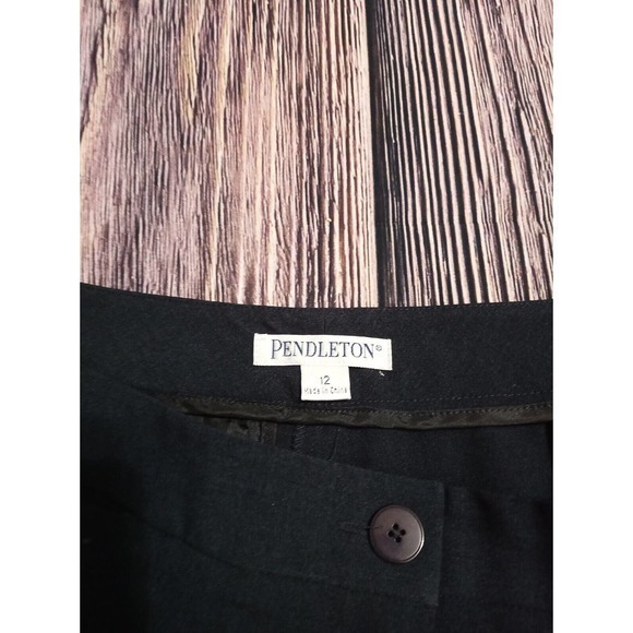 Pendleton Black Pants Womens Size‎ 12 Button Closure Flat Front Career Pockets - Picture 3 of 6